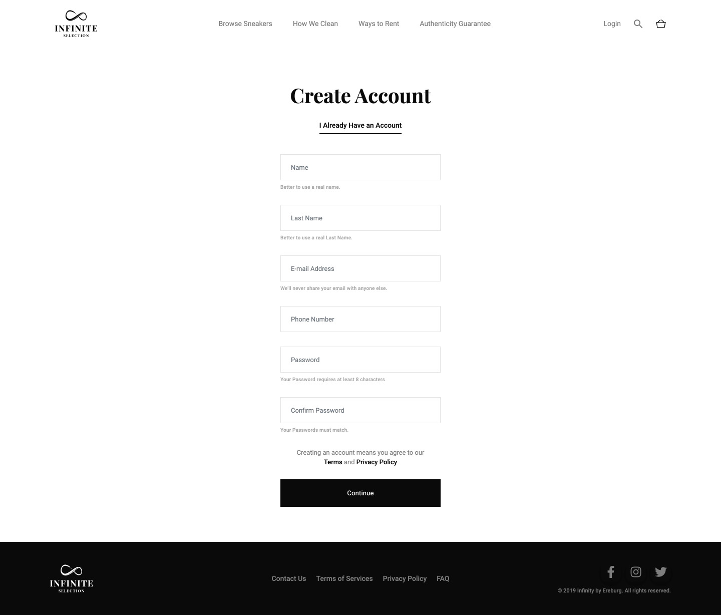 Preview image for Create Account.